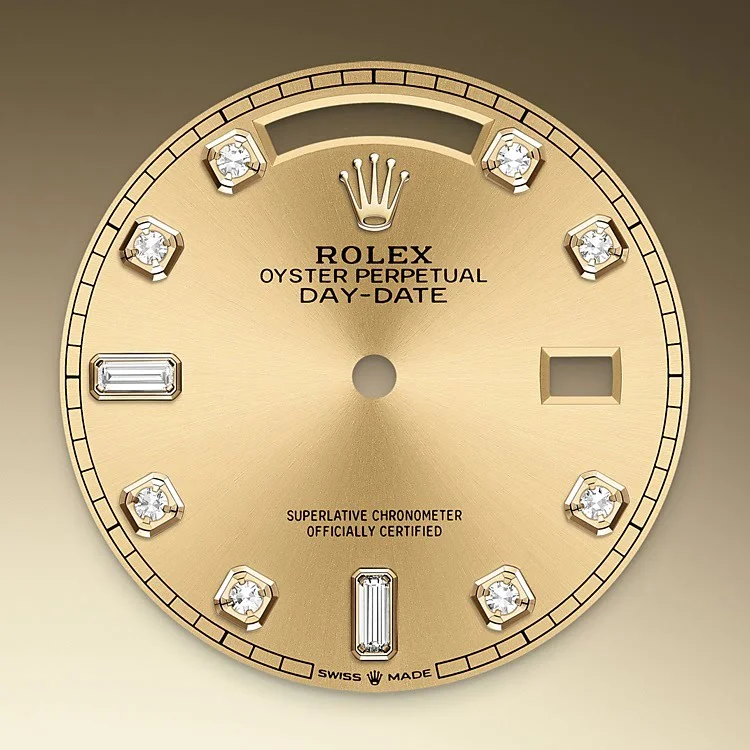 Rolex oyster perpetual day date gold on sale with diamonds price